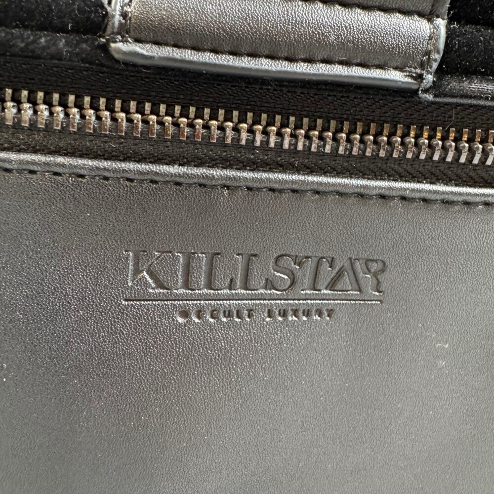 Killstar Gothic Black Velvet Satchel Handbag Purse Medium Silver Filigree NWOT - Picture 9 of 16